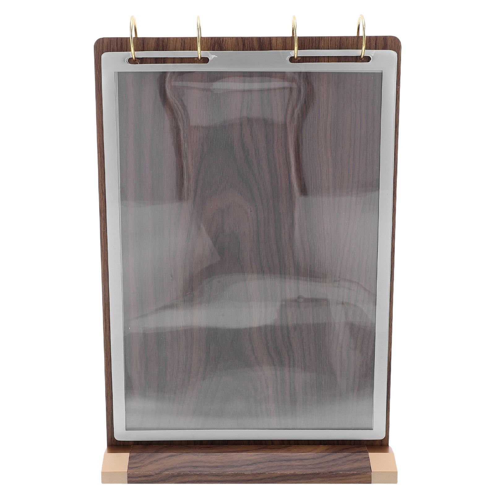 Display Stand Wood - 6 Pages A4 Walnut Wood Menu