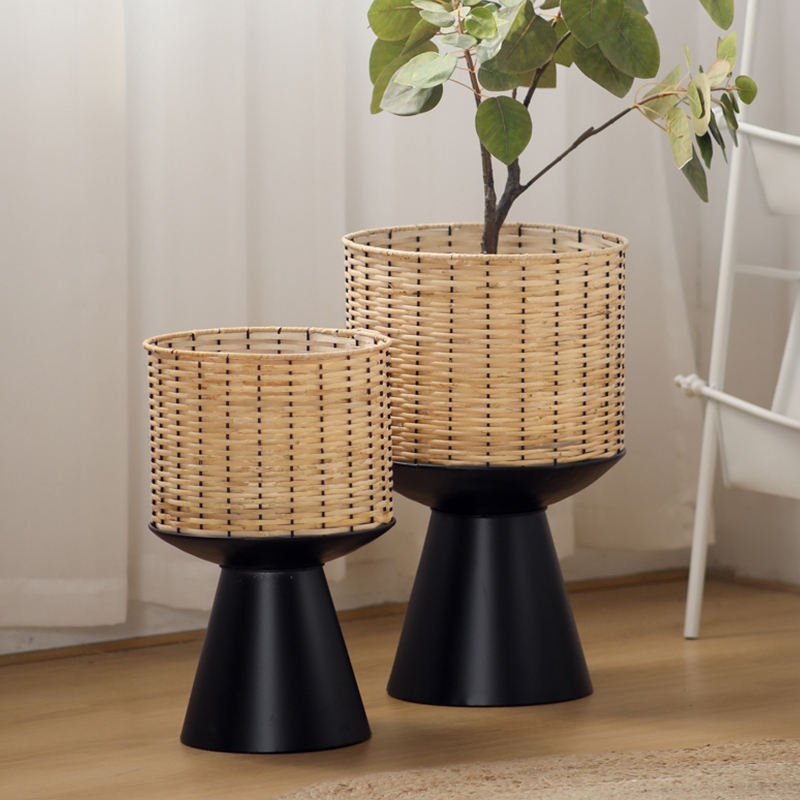Rattan Weave Flower Pot Modern - Bonsai Garden Display Stands review and price