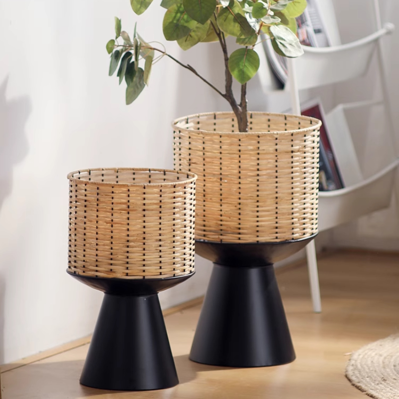 Rattan Weave Flower Pot Modern - Bonsai Garden Display Stands review and price