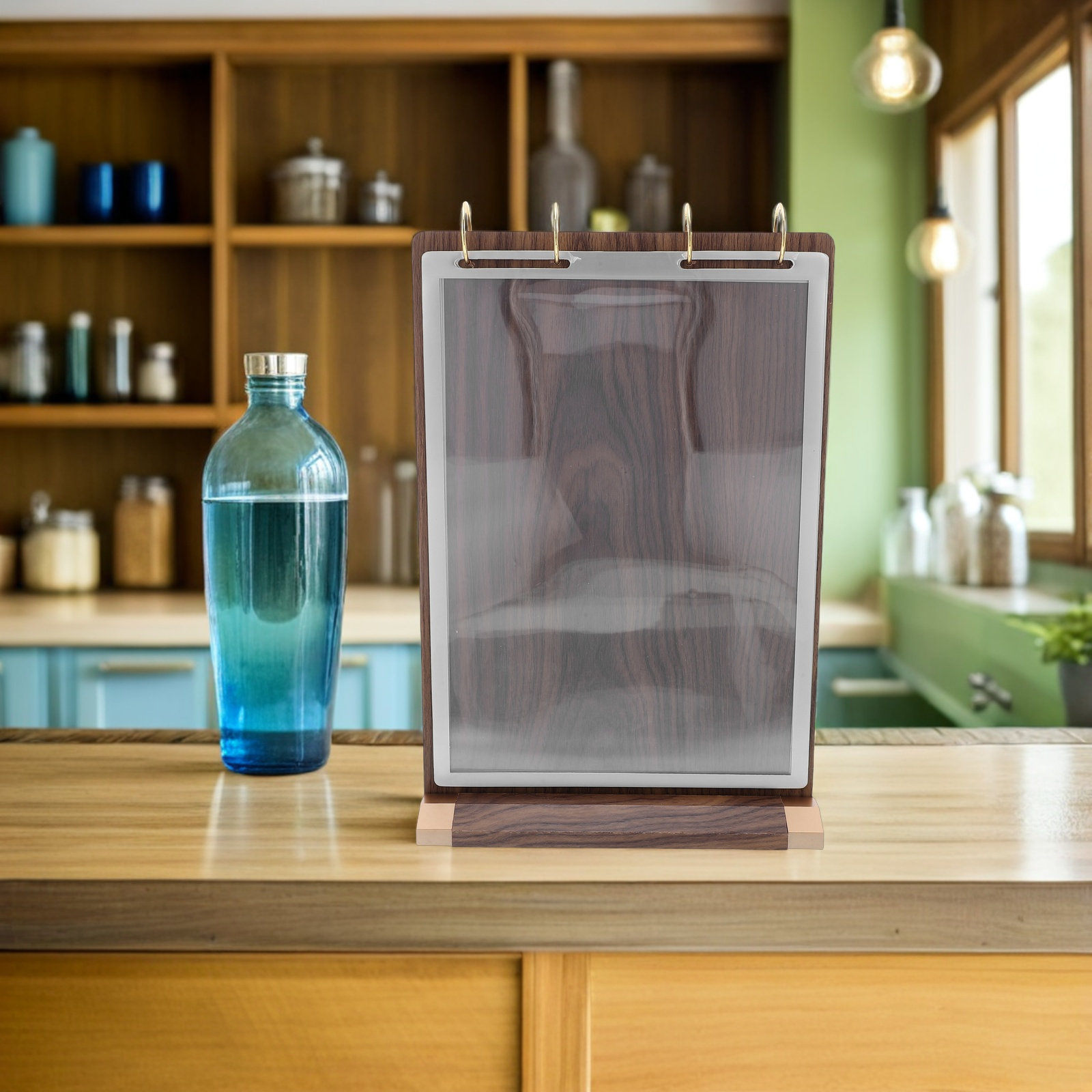 6 Pages A4 Walnut Wood Menu Ho - Display Stand Wood review and price