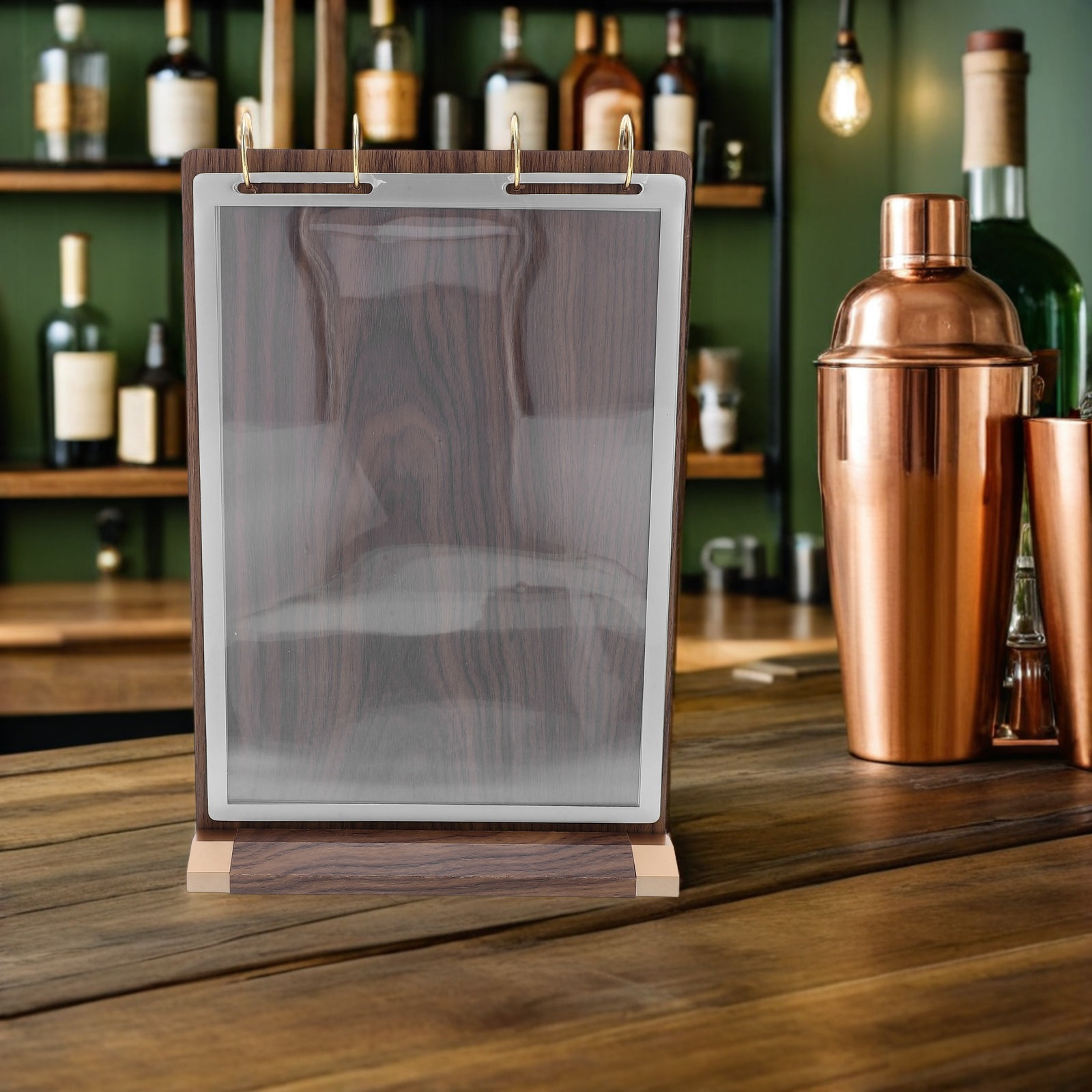 6 Pages A4 Walnut Wood Menu Ho - Display Stand Wood review and price