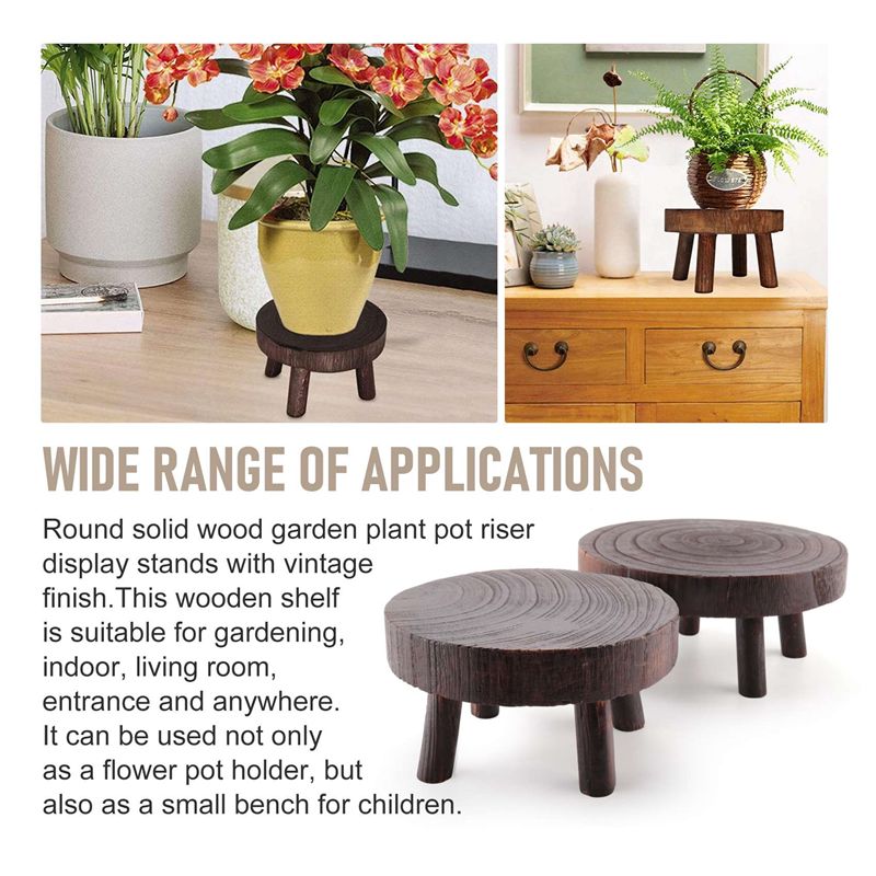 ABHU 2Pcs Mini Wooden Stool Fl - Bonsai Garden Display Stands review and price
