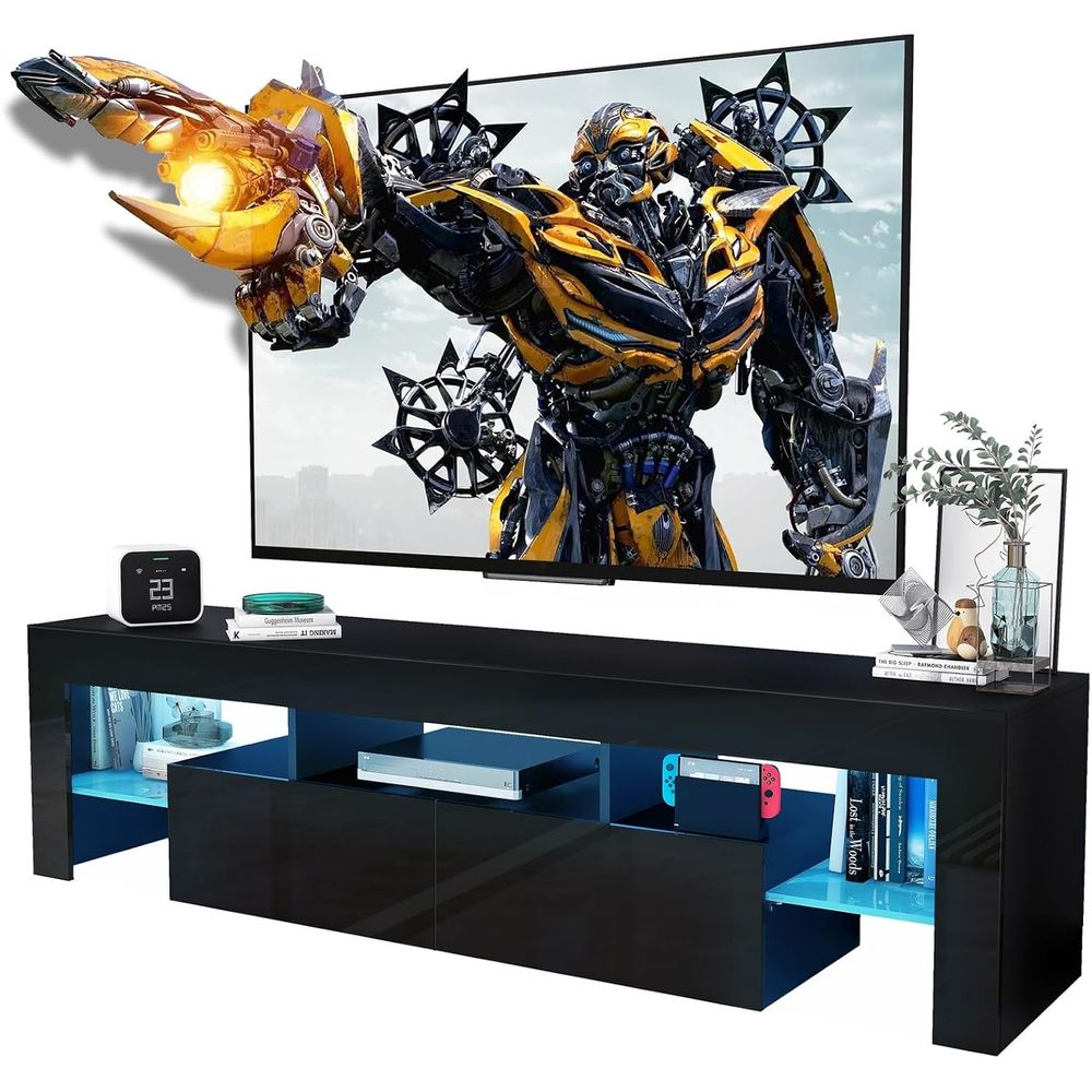 Black TV Stand, 60 65 70 75 in - Display Stand Wood review and price